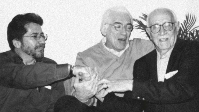 José María Pérez Gay con su hermano y su padre, don Pepe Pérez Gay
